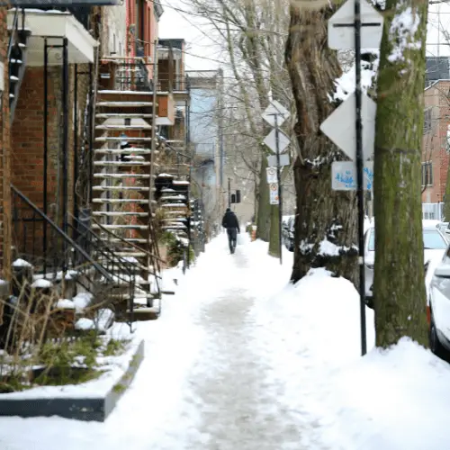 Man walking in winter