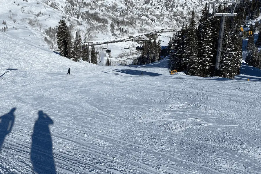 Groomed ski run