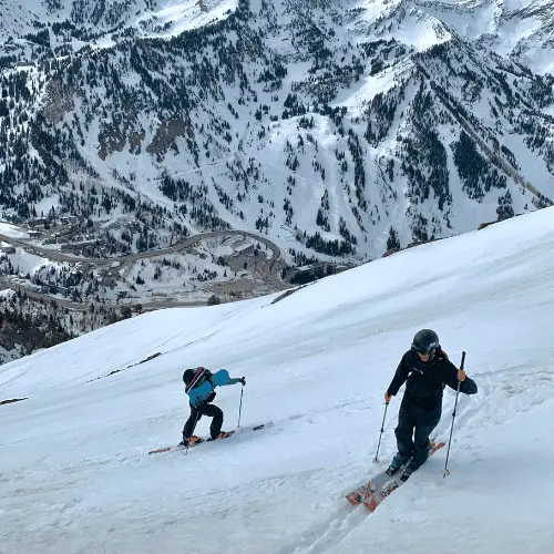 Backcountry skiers on Mount Superior
