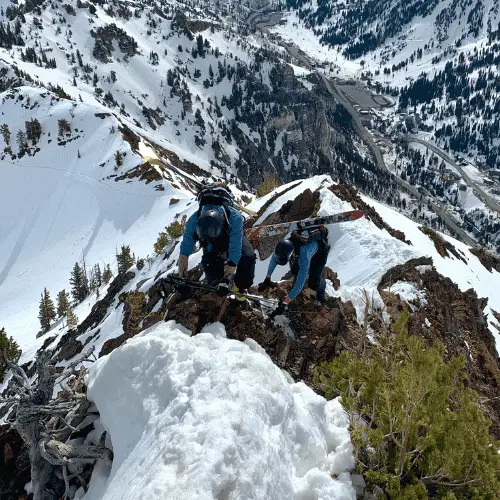 Skiers on Mount Superior Ridgeline