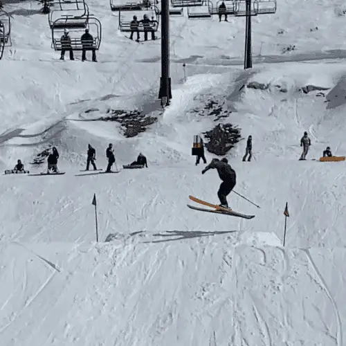 Skier doing a 360 at Brighton