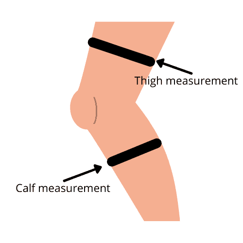 Calf and thigh measurement diagram