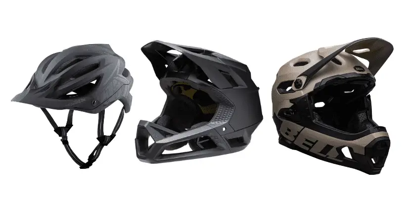 three types of mountain bike helmets